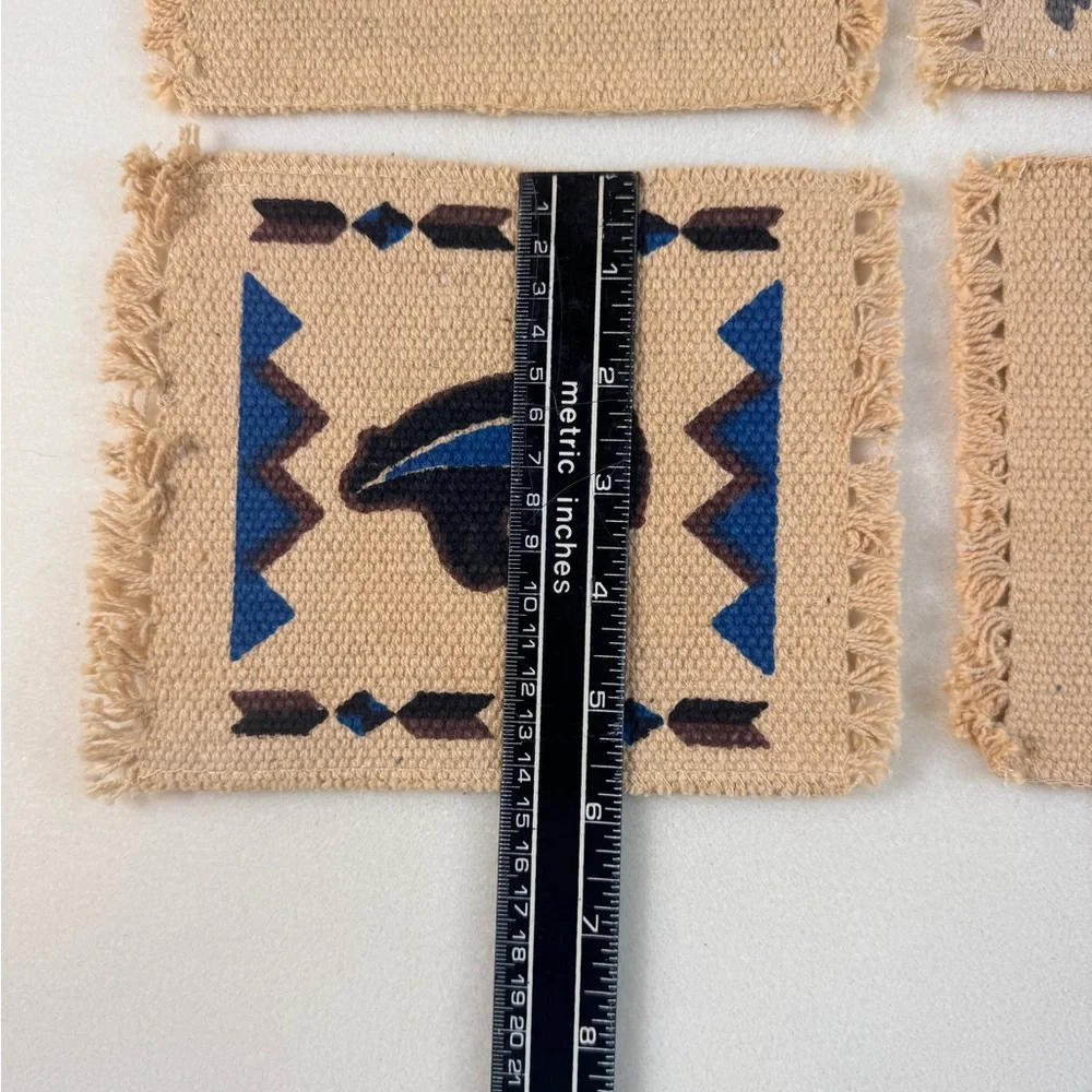 Native-Inspired Woven Coaster Set of 6— Multi Color